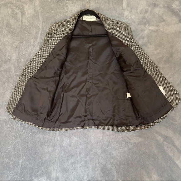 Evan Picone Wool Herringbone Black and White Blazer size 8 Vintage made in USA - Picture 3 of 6